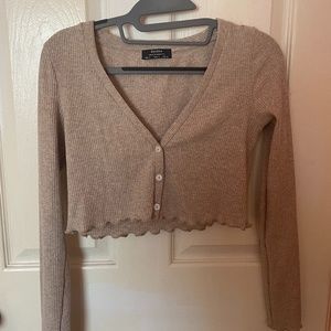 Brown/Creme Cropped top